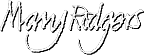 Mary Rodgers signature logo in white text